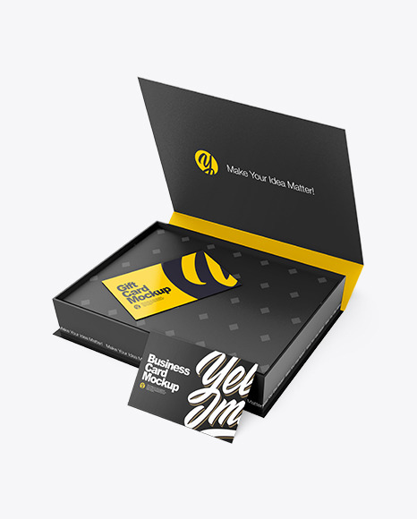 Two Business Cards in a Box Mockup