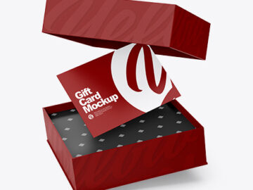 Gift Card in a Paper Box Mockup