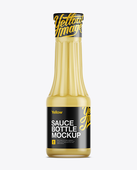 Glass Bottle W/ Mustard Mockup