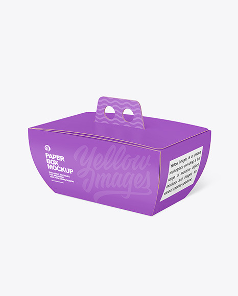 Paper Curved Box w/ Handle Mockup