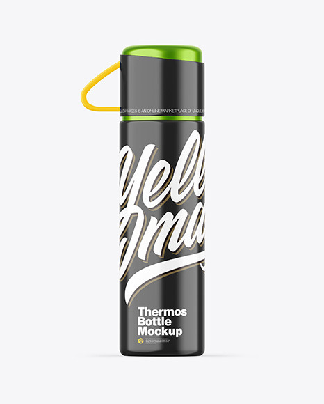 Glossy Thermos Bottle Mockup