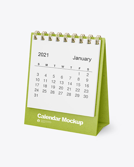 Kraft Table Desk Calendar Mockup