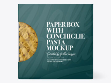 Paper Box With Conchiglie Pasta Mockup