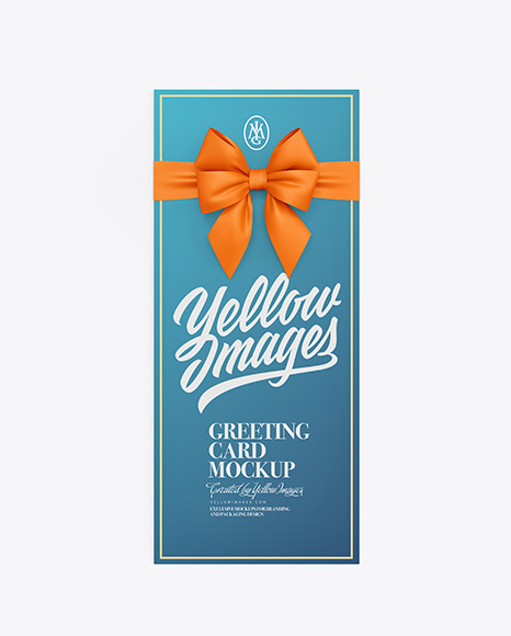 Greeting Card with Bow Mockup