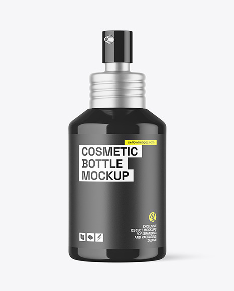 120ml Glossy Cosmetic Bottle w Pump Mockup
