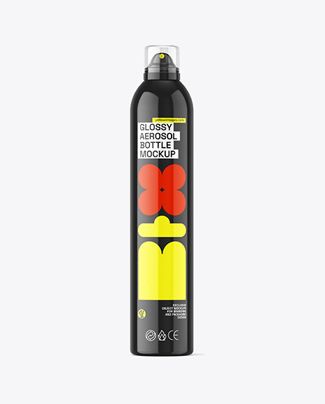 500ml Glossy Aerosol Bottle Mockup