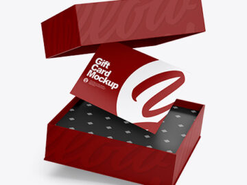 Gift Card in a Paper Box Mockup