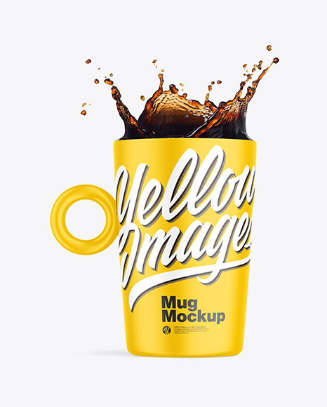 Matte Mug w/ Coffee Splash Mockup
