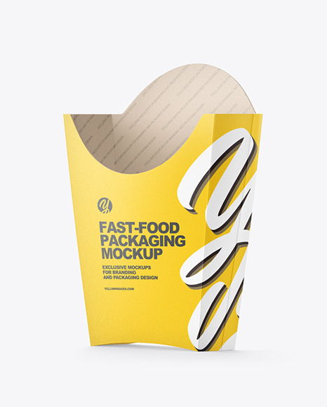 Matte Paper Large Size French Fries Packaging Mockup
