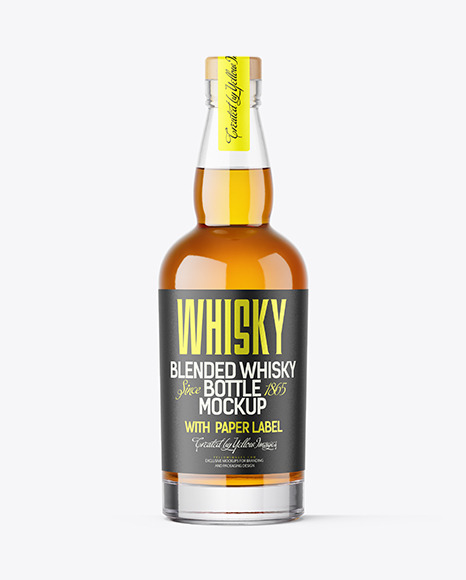 Clear Glass Whisky Bottle Mockup