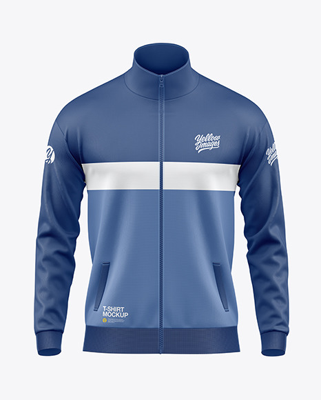 Long Sleeve Track Jacket Mockup - Front View