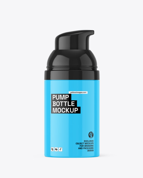 Glossy Plastic Pump Bottle Mockup