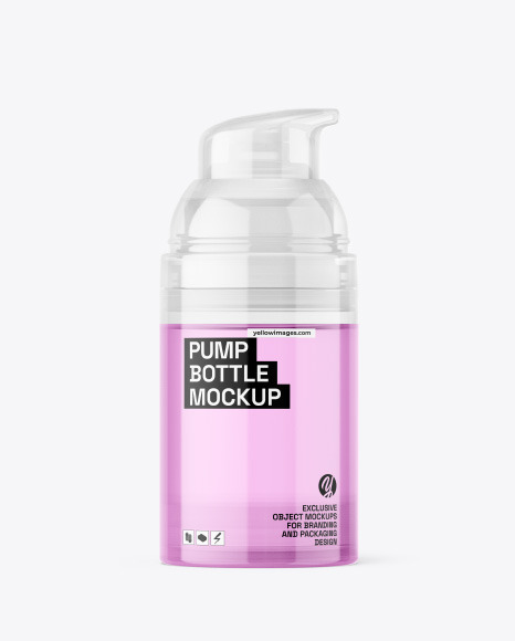 Clear Plastic Pump Bottle Mockup