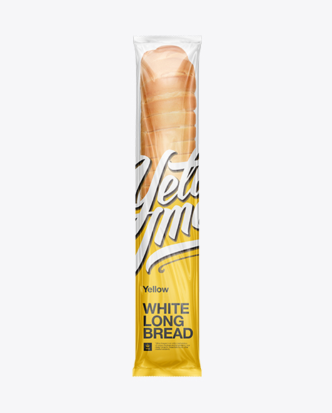 Long Thin Loaf of Wheat Bread Package Mockup