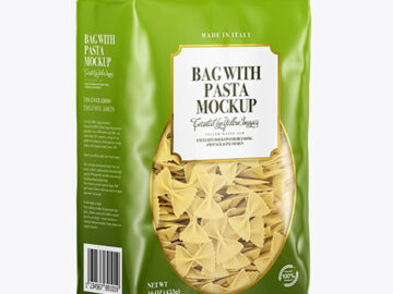 Plastic Bag With Farfalle Pasta Mockup