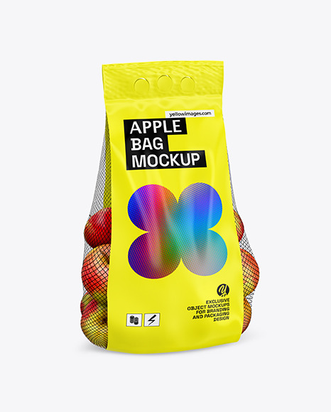 Apple Bag w/ Glossy Label Mockup