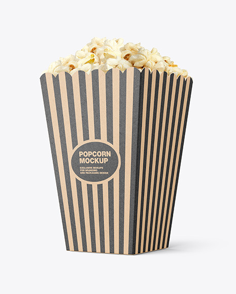 Kraft Popcorn Bag Mockup