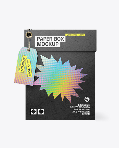 Kraft Paper Box with Label Mockup