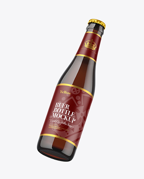 Dark Amber Beer Bottle Mockup