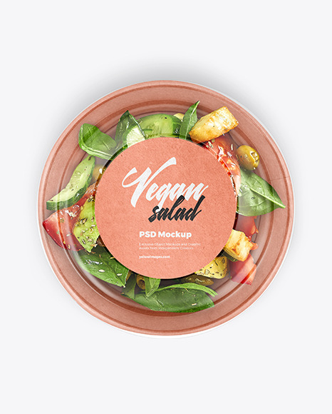 Paper Bowl with Vegan Salad Mockup