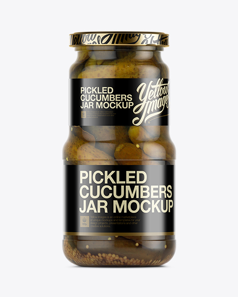 Glass Jar of Pickled Cucumbers Mockup
