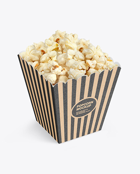 Kraft Popcorn Bag Mockup