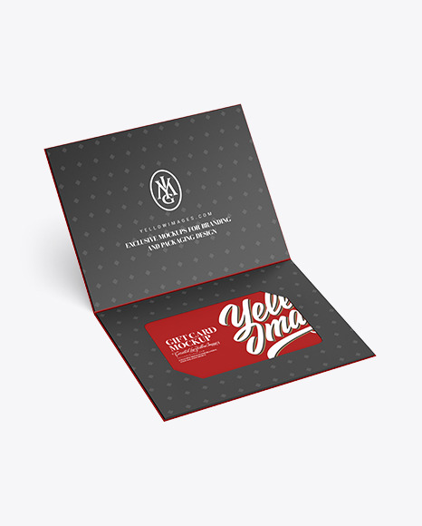 Gift Card In a Paper Holder Mockup