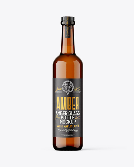 Amber Glass Bottle Mockup