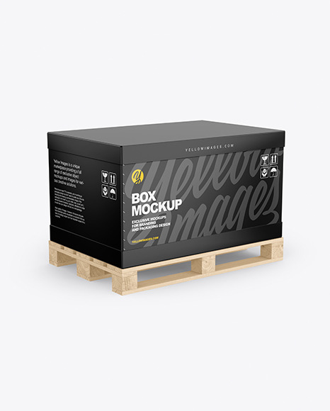 Wood Pallet With Box Mockup