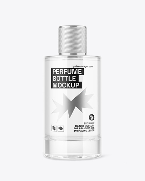 Clear Glass Perfume Bottle Mockup