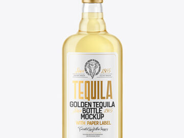 500ml Clear Glass Tequila Bottle Mockup