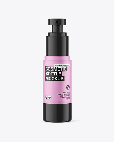 Glossy Cosmetic Airless Bottle Mockup