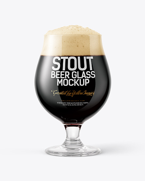Tulip Glass With Stout Beer Mockup