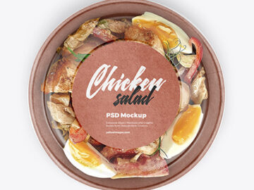 Paper Bowl with Chicken Salad Mockup