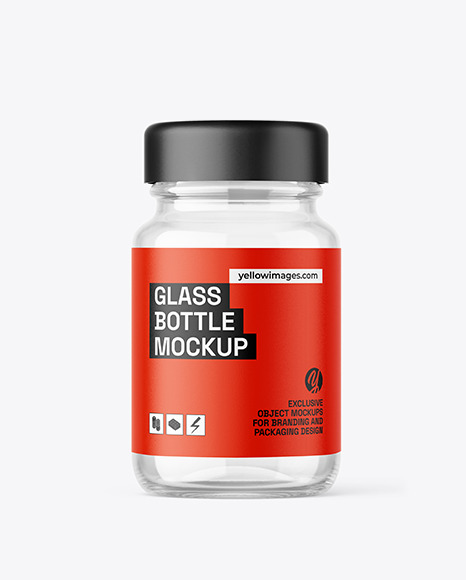 60 ml Pharmacy Clear Glass  Bottle Mockup