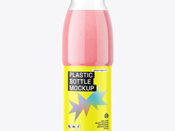 Clear Plastic Smoothie Bottle Mockup