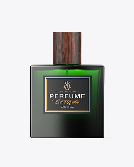 30ml Green Glass Perfume Bottle Mockup