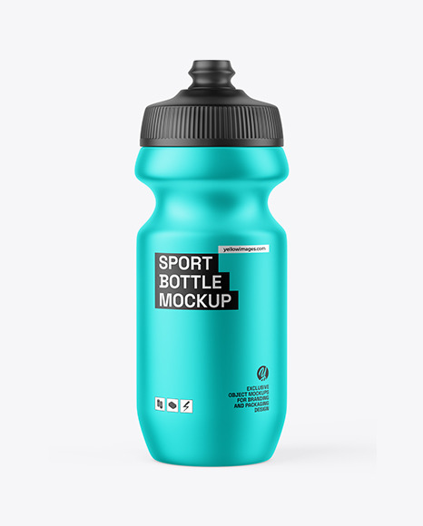Matte Metallic Sport Bottle Mockup