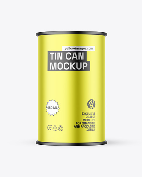 Metallic Tin Can Mockup