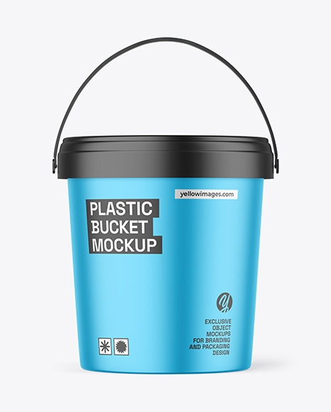 Metallized Plastic Bucket Mockup