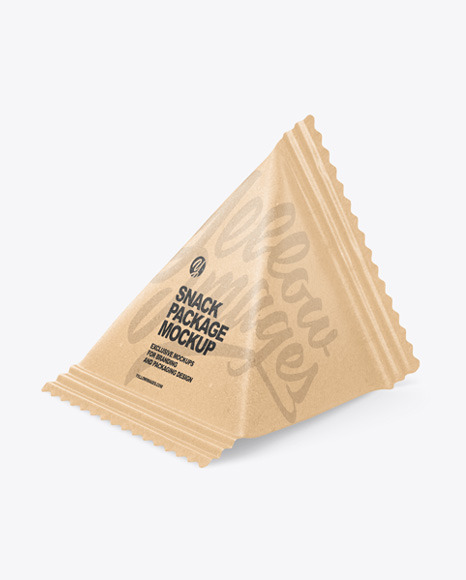 Kraft Paper Triangular Package Mockup