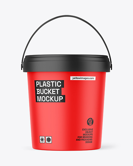 Matte Plastic Bucket Mockup