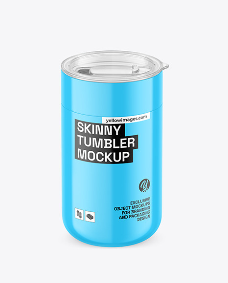 Glossy Skinny Tumbler Mockup