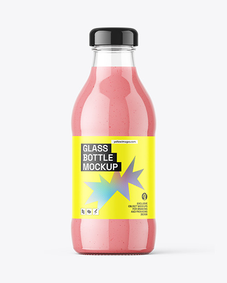 Clear Glass Smoothie Bottle Mockup