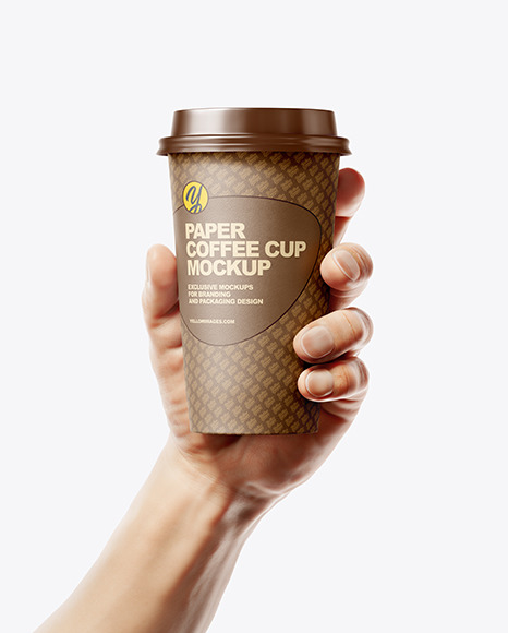Paper Coffee Cup in a Hand Mockup