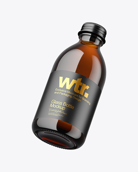 Amber Glass Bottle Mockup