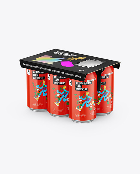 Glossy Cans W/ Paper Holder Mockup