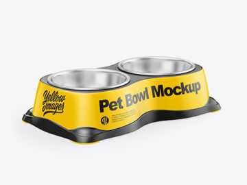 Glossy Pet Feeding Bowl Mockup