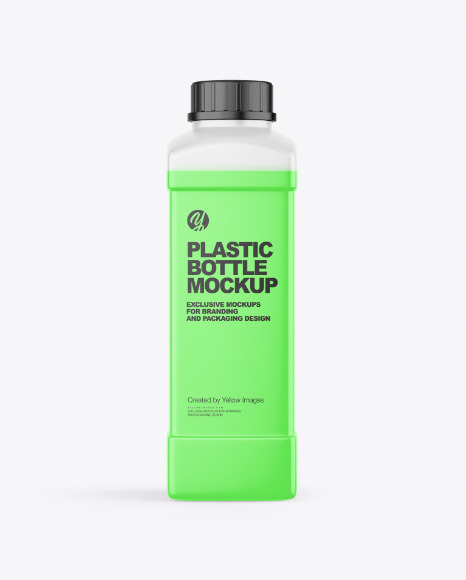 Transparent Plastic Bottle Mockup