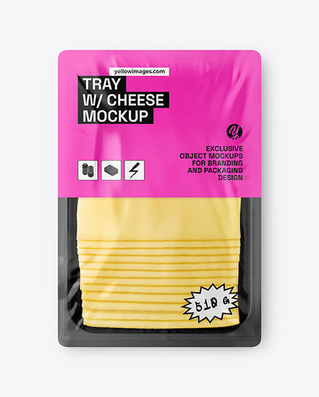 Tray With Sliced Cheese Mockup